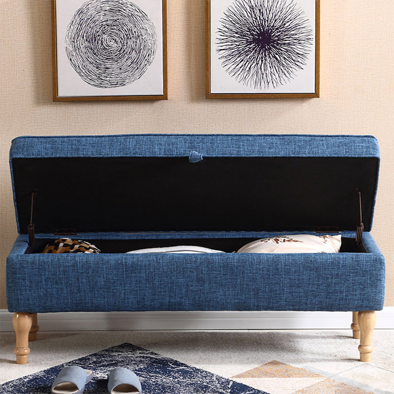 Banc rembourré gris, H 17,72 po x l 51,18 po x P 15,75 po