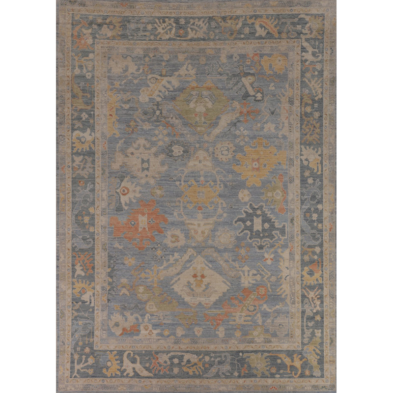 Vegetable Dye Oushak Turkish Area Rug 12