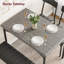 4-Piece Dining Set for 4, Rectangular Table with Upholstered Bench & 2 Chairs, Metal Frame-103727042