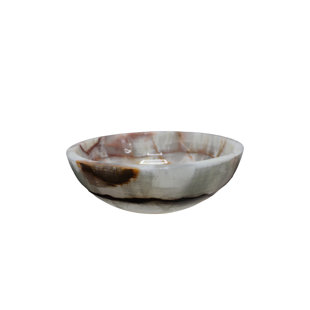Handmade Marble Onyx Bathroom Sink, 16”, Round Vessel Sink