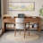 Brown Rectangular Solid Wood with 3 drawers desk-108781564