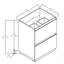 Meuble-lavabo autoportant 24 po avec tiroir double, bois d'ingénierie, brun