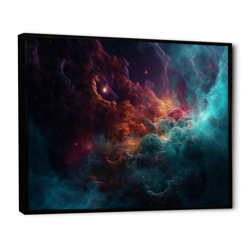 Imagine Space VI sur toile, H 30 po x l 40 po x P 1,5 po, Cadre flottant noir