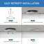 Jolux 5/6 pouces 5000K Daylight Retrofit DEL, ensemble de 4 luminaires encastrés fonctionnels à intensité variable très lumineux, 800LM, 12W = 60W, base E26, hauteur réglable, garniture plate, homologué ETL, installation facile vers le bas