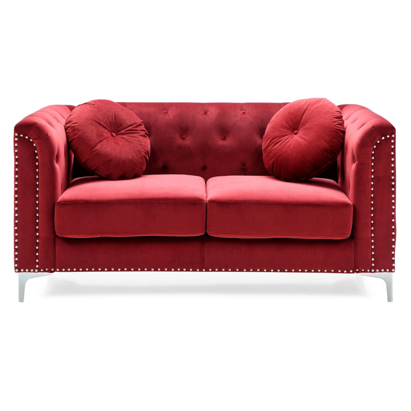 Causeuse moderne avec 2 boîtes Modern Canapé Glory Furniture Pompano, Bourgogne