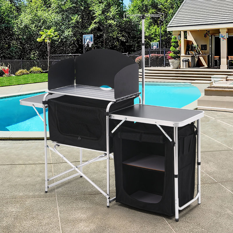 Rectangular Metal Folding Outdoor Camping Table , 46cm cm W 146cm cm D