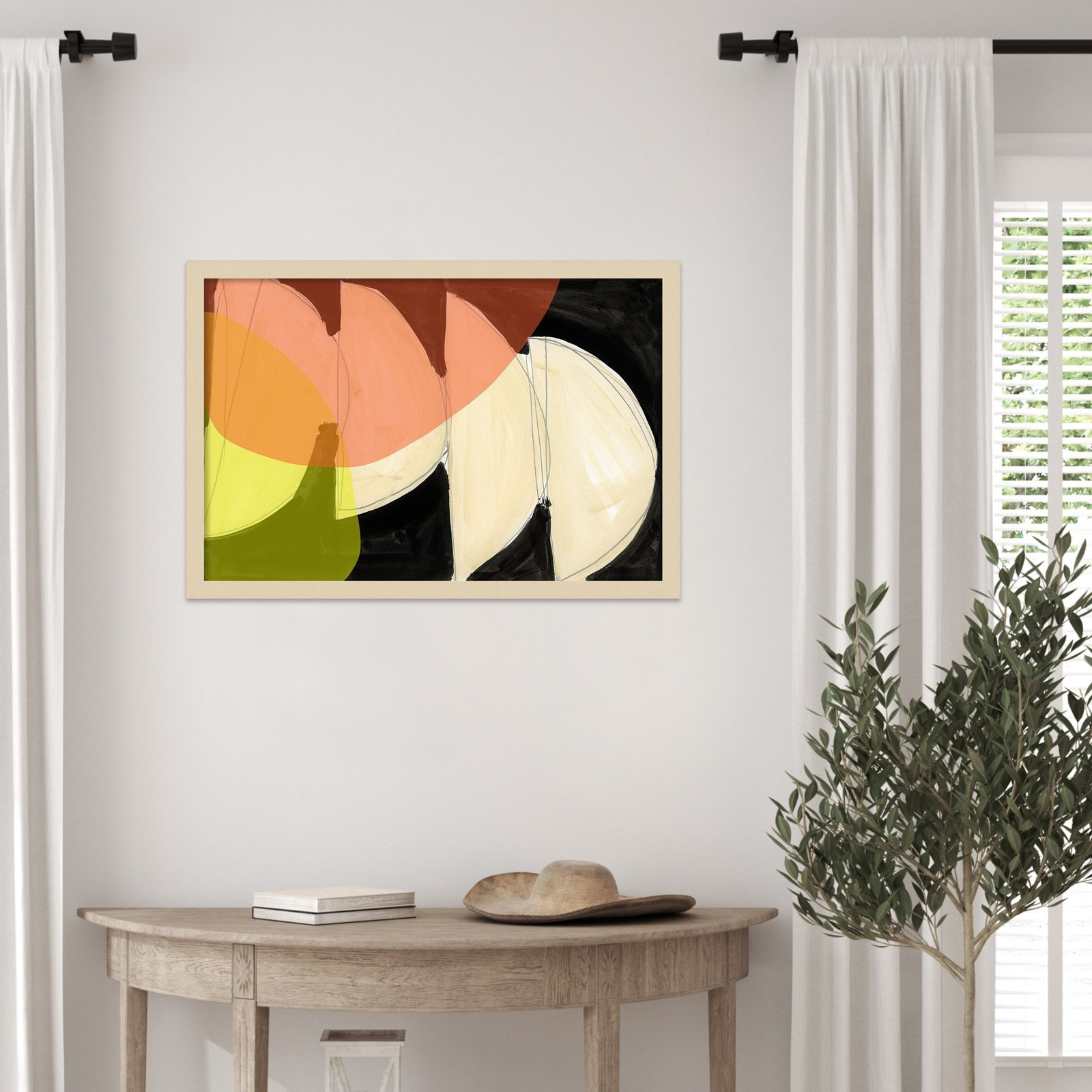 Gilpin "Four Semi Moons I" Print, 17" H x 25" W, Brown