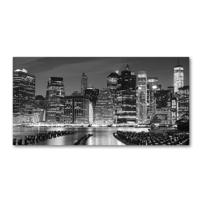 Manhattan By Night - Wrapped Canvas Print