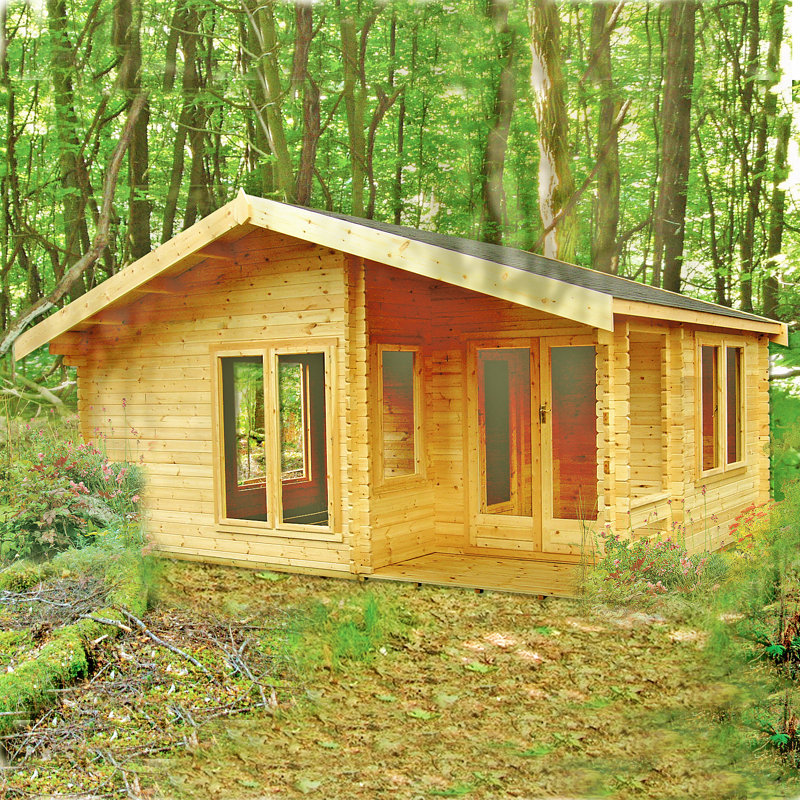 Weymouth 20 x 13 Ft Tongue and Groove Log Cabin, No