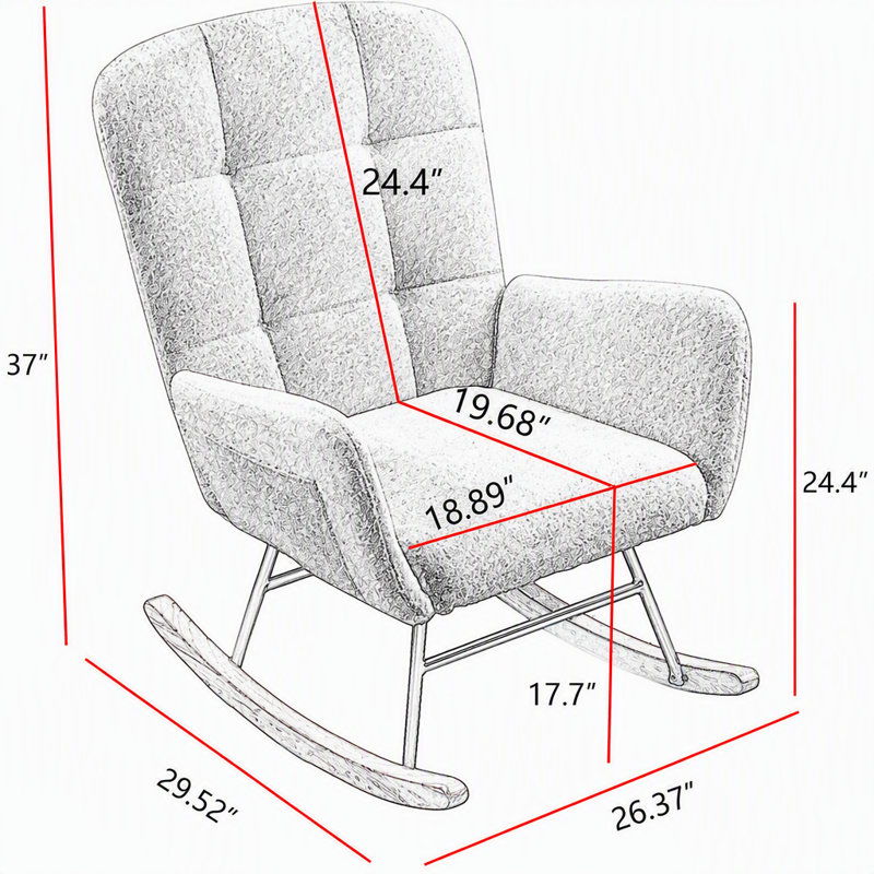 Fauteuil berçant rose en forme d'ourson, Pink Fabric