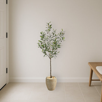 Olive Artificial Tree in Sand Colored Planter