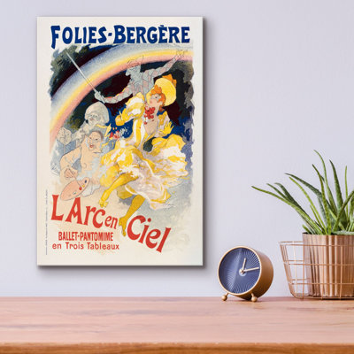 «Folies Bergere» par Vintage Posters, art mural en verre acrylique, 12 po x 16 po