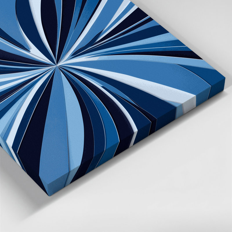 «Geometric Abstraction 29», art mural sur toile bleue, H 8 po x l 8 po