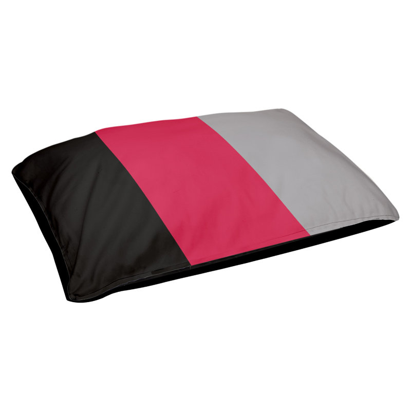 Coussin d'extérieur Toronto, Moyen (H 9,5 po x l 28 po x P 18 po), Noir / rouge / argent