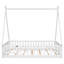 Lit double pleine grandeur en forme de tente avec garde-corps, porte et plateforme à lattes - Lit pour enfant en bois de pin, blanc-540859074-540859085