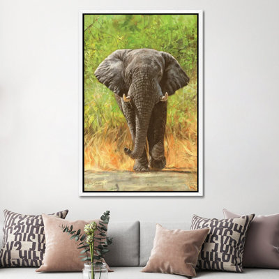 African Elephant Staredown - Print on Canvas
