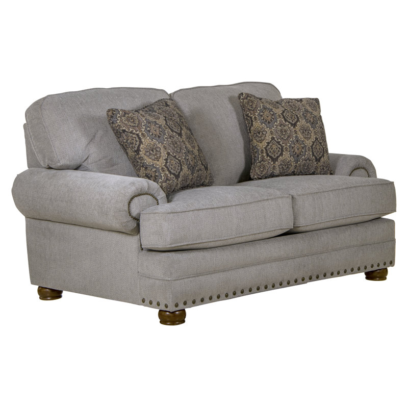Schantz 70" Recessed Arm Loveseat with Reversible Cushions, Nickle