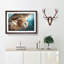 Barn Owl in the Snow in Abstract - Picture Frame Painting Print on MDF-55683314-55683319