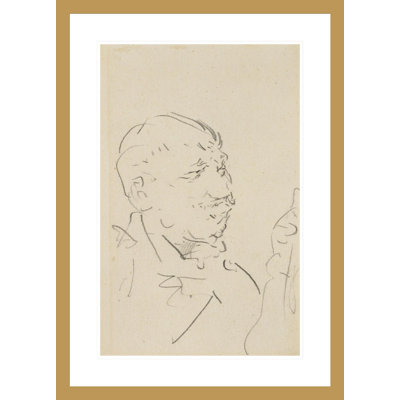 Tête d'homme par Henri de Toulouse-Lautrec, impression giclée encadrée