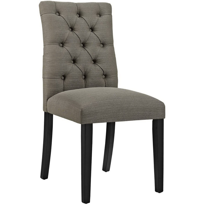 Modway Duchess Button Tufted Fabric Dining Chair, Granite, 1