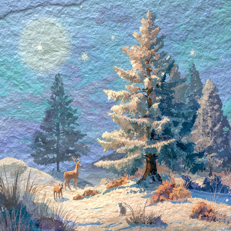 Art mural clair au clair de lune, H 40 po x l 40 po