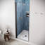 Porte de douche pivotante semi-sans cadre 30 po x 76 po avec quincaillerie en verre trempé transparent noir mat 1/4 po Alento-118106097