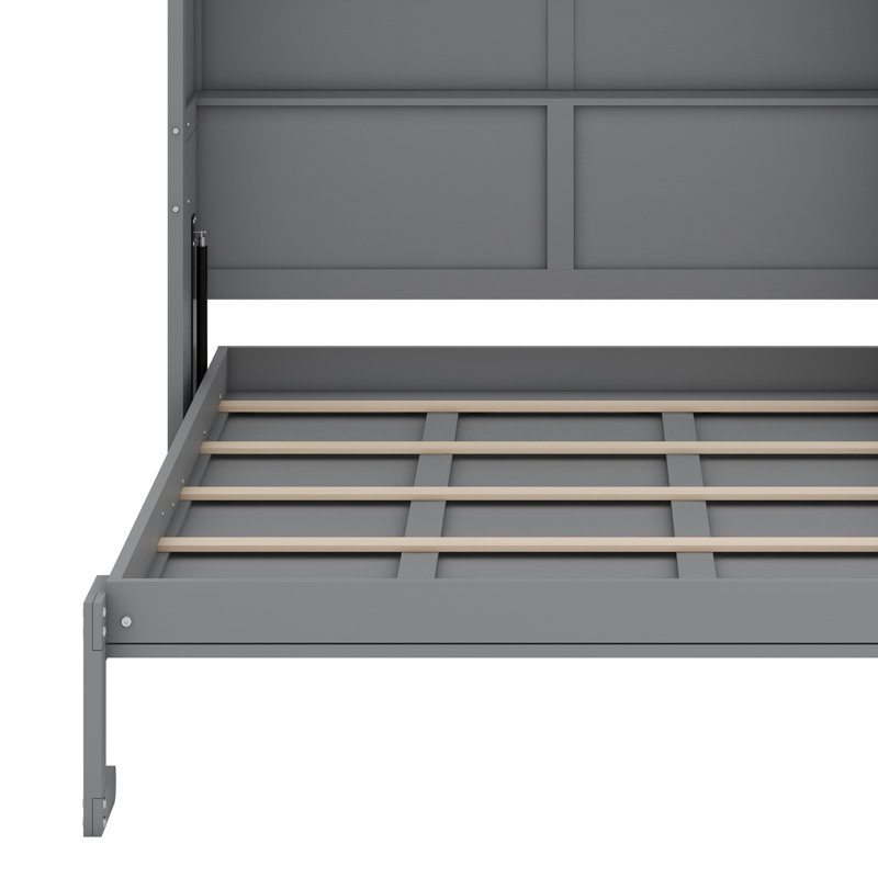 Lit escamotable mural avec tablettes Murphy, gris