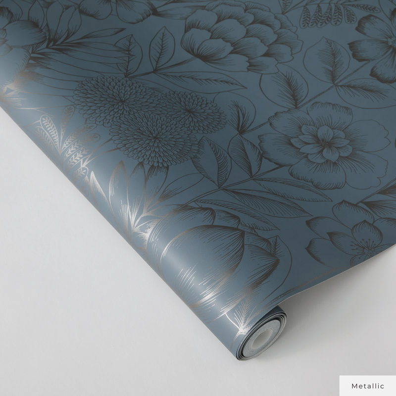 16.5' L x 20.5" W Peel and Stick Wallpaper Roll, Gray