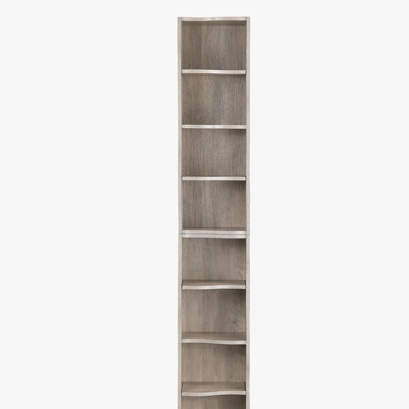 8-Layer Adjustable Bookshelf With Wavy Border -Thin Tall & Narrow Display Shelf For Home Office, Multifunctional Storage