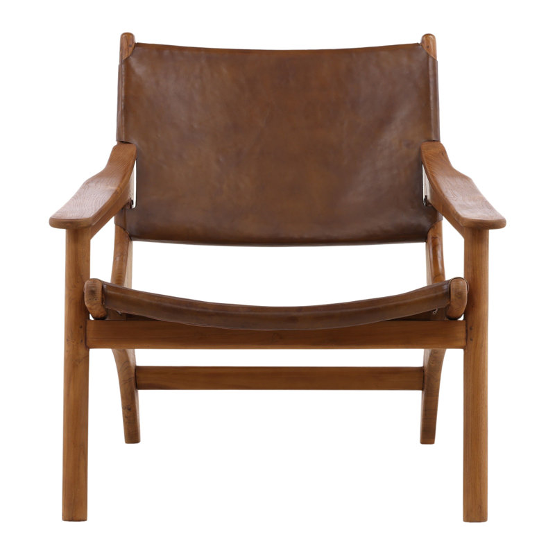 Marceline Leather Occasional Chair, Brown