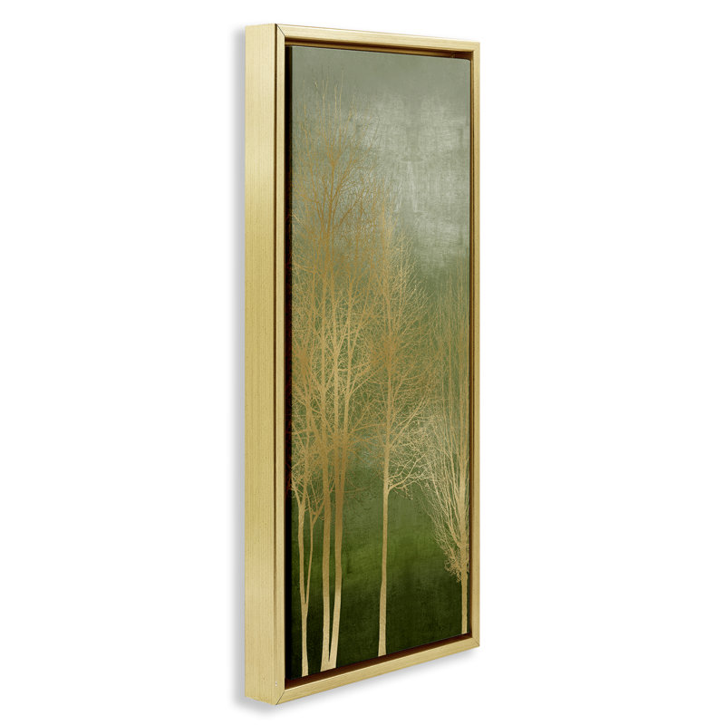 Cadre flottant Minimal Gold Branches, design par Kate Bennett, H 25 po x l 11 po, Cadre flottant métallique doré