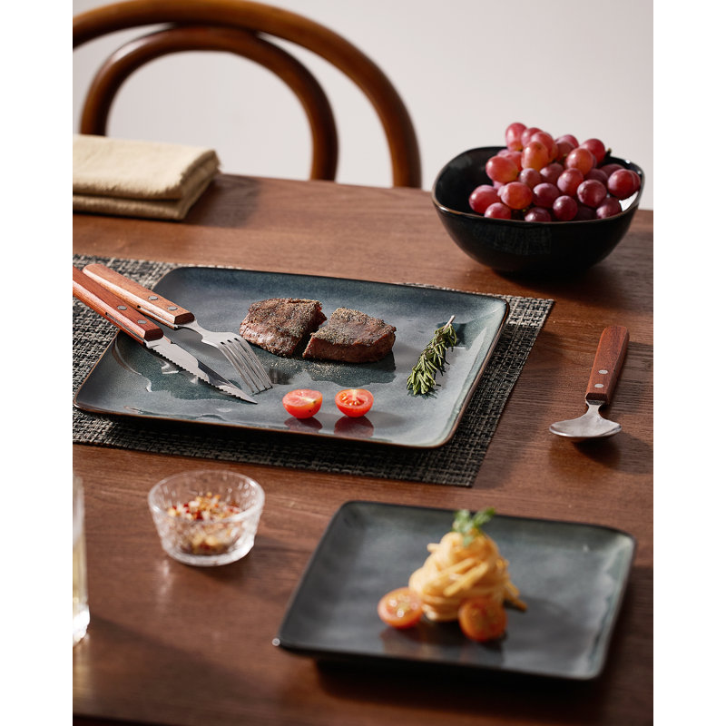 Piece Stoneware Dinnerware Set - Service for 4, Deep Forest