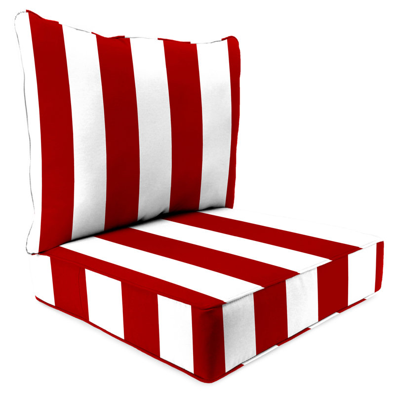 24" x 26.5" Outdoor Deep Seat Chair Cushion Set with Welt, Cabana Red