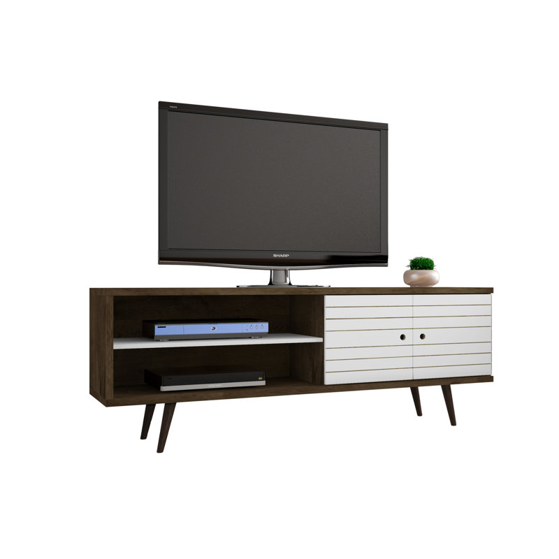 Darryl TV Stand for TVs up to 60", Rustic Brown/White