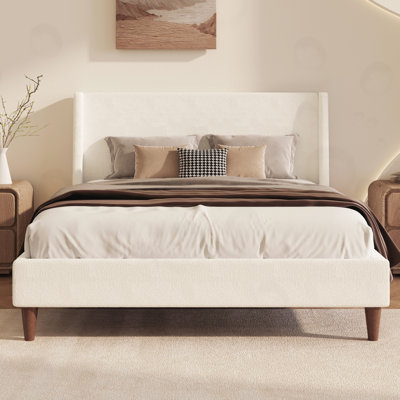 Queen size Velvet Ilan with Wingback Headboard by Lark Manor