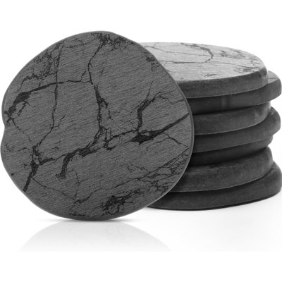 Marble Grey Diatomaceous Earth Coasters (Set of 8)