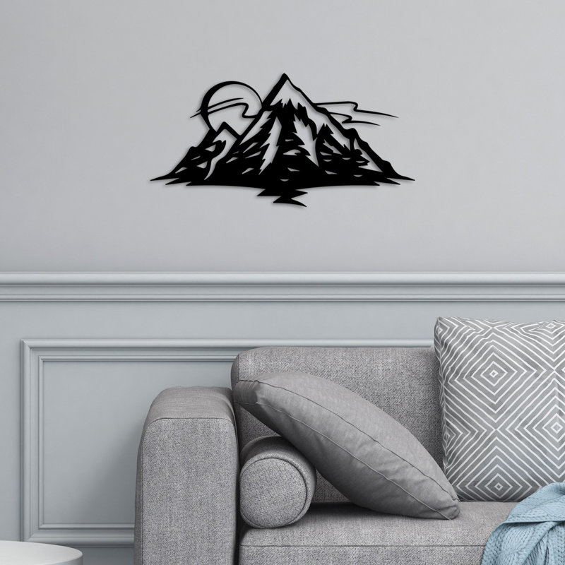 Elegant Decorative Metal Wall Accessory, Black, 24.4 x 12.2 inches | 100% Metal Construction, Thickness: 0.06 inches | Lightweight (1.4 lbs), Stylish Home Decor for Living Room, Bedroom, or Office