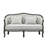 E21820DB00584AB9A59374EA1BC8AFC7 Loveseat W/2 Pillows, Grey Linen & Dark Brown Finish - Agatho ( 1Pc/1Ctn )