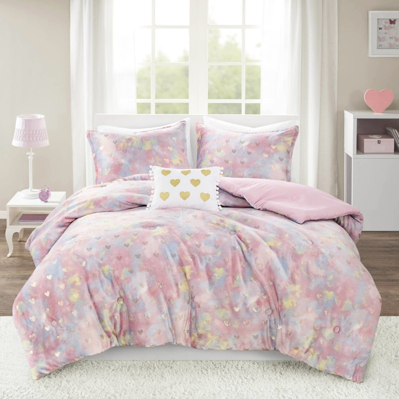 Metallic Printed Bedding Twin/Twin Xl With Pillow - Soft & Comforter Proof Textile, Multi