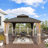 12 Ft. X 12 Ft. Brown Cedar Wood Frame Hardtop Gazebo With Galvanized Steel Double Roof, Curtains And Netting-116937551