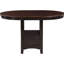 Table de salle à manger à rallonge avec abat-jour en châtaignier, structure, mélange classique - moderne, pour table de décoration brun moyen, base à piédestal élégant, rassemblement idéal
