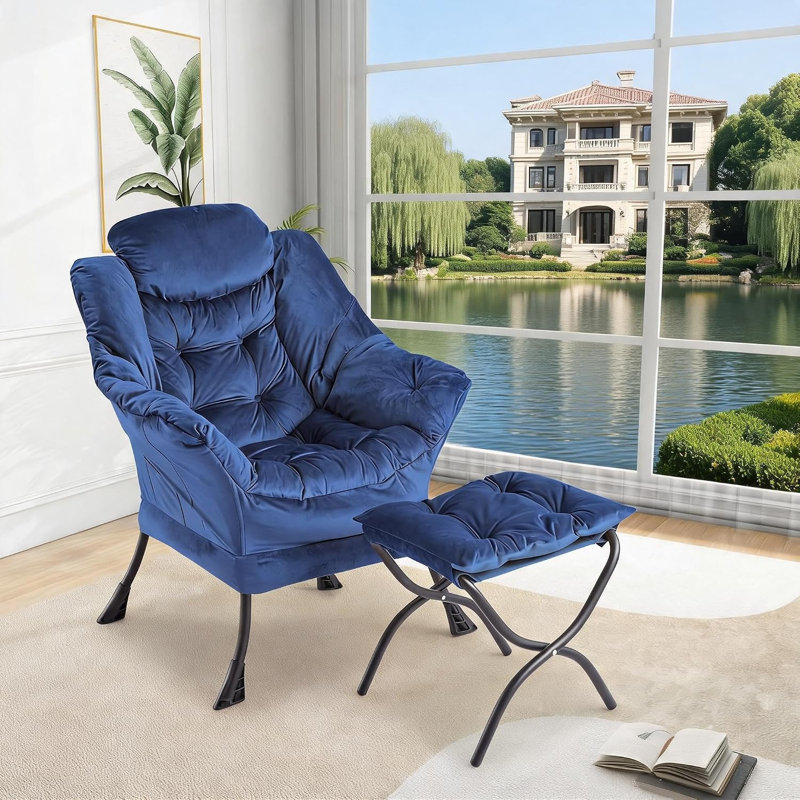 Upholstered Accent Chair, Blue