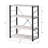 Versatile Freestanding Bookshelf with Faux Concrete Shelves and Metal Frame