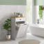 Armoire de rangement pour salle de bain avec panier à linge et tiroir, blanc