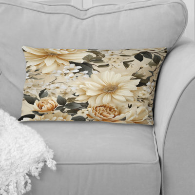 Floral Polyester Throw Pillow