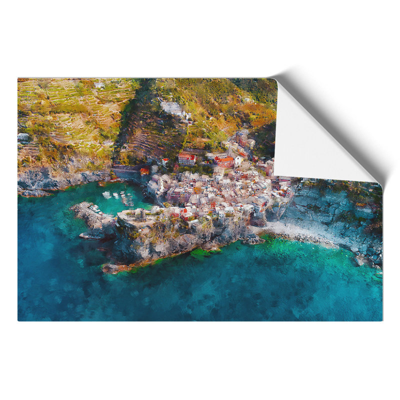 Above Cinque Terre In Italy - No Frame Print, 30cm H x 42cm W x 0.1cm D