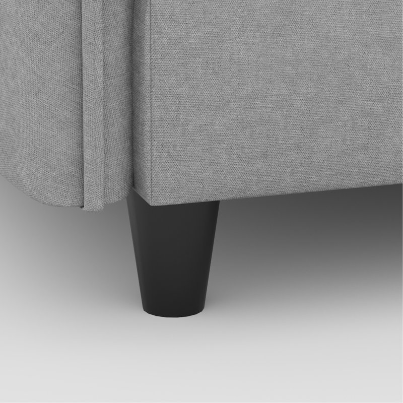 107.8'' Grey 4 - Seat L Shaped Fabric With Pocket Springs, Breathable Skin Fabric, Movable , Side Arm Pockets For Office Space Structure, Armrest Comfort