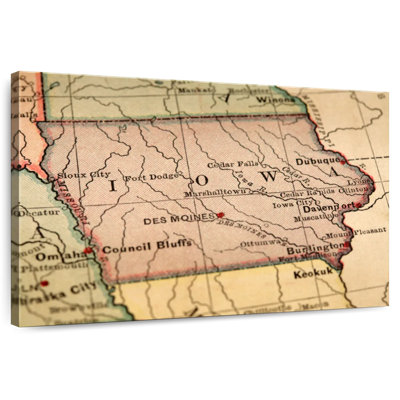 Carte rétro de l'Alaska, Iowa