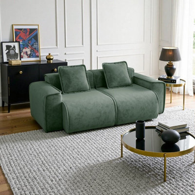 Harrison LSF&RSF Sofa Velvet-Green - 2-Seater Velvet Sofa for Cozy & Stylish Living