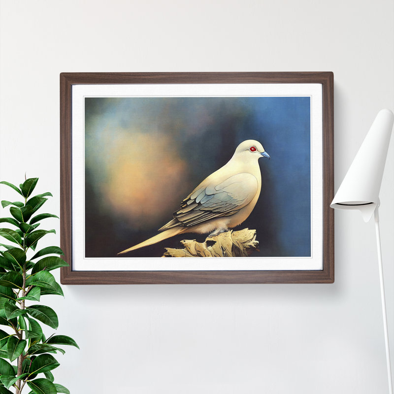 Spectacular Dove Bird - Framed Print, 34cm H x 46cm W, Walnut Frame